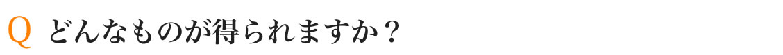 どんなものが得られますか？